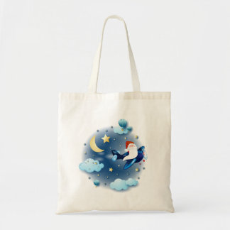 Ho ho ho! Santa on the aeroplane Tote Bag