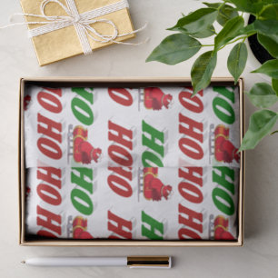 Ho Ho Ho Santa Sleigh Christmas typography Tissue Paper