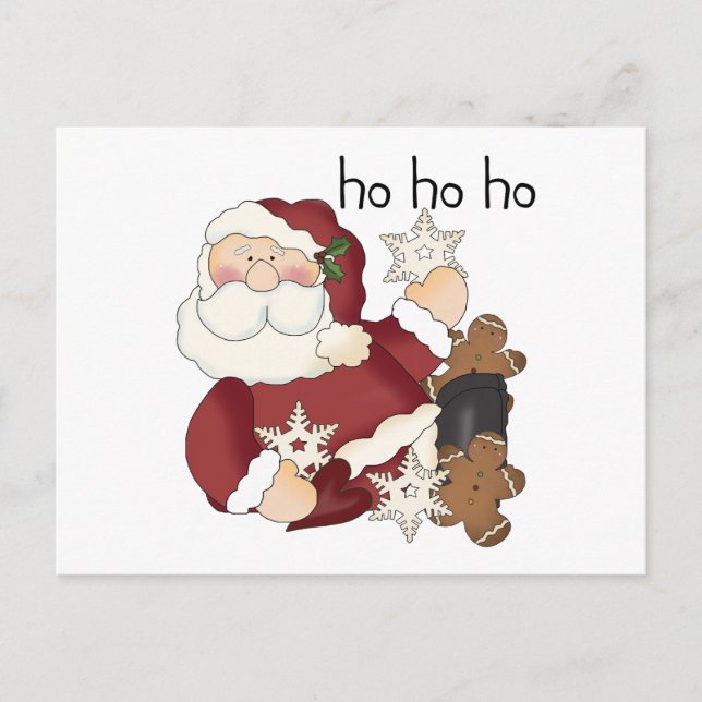 Ho Ho Ho Santa T-shirts and gifts Holiday Postcard (Front)