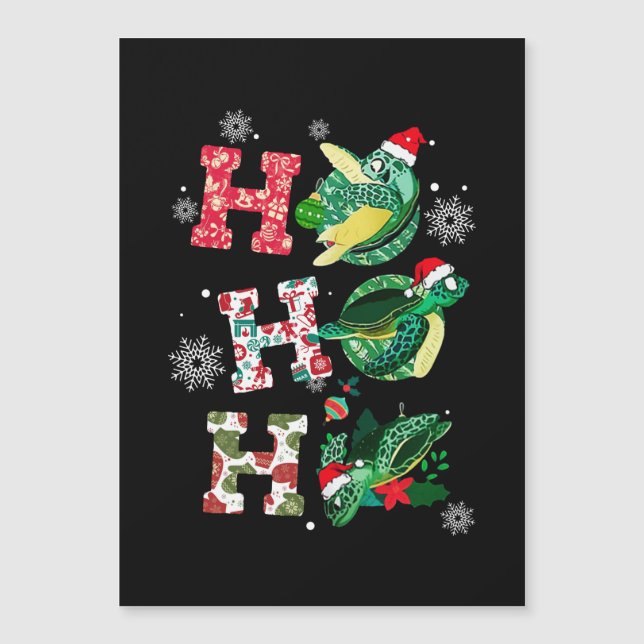 Ho Ho Ho Santa Turtles Christmas Ornaments Decor (Front)