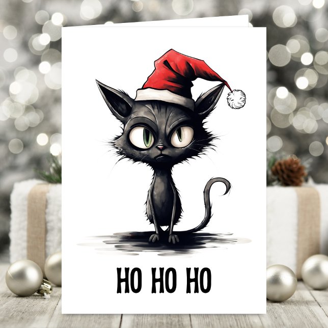 Ho Ho Ho Sarcastic Cat Christmas Card (Creator Uploaded)