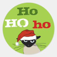 Ho Ho Ho Siamese Cat Christmas Holiday Xmas