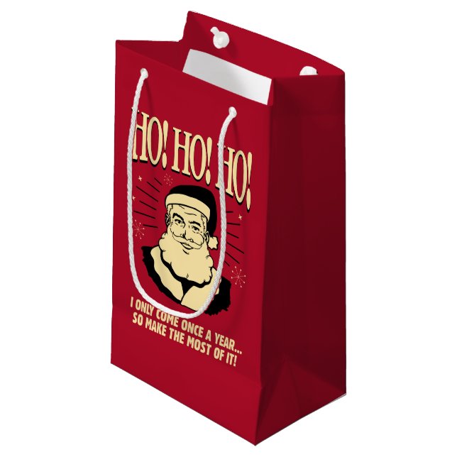 Ho! Ho! Ho! Small Gift Bag (Front Angled)