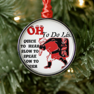 Ho Ho Ho! Special Santa To Do List Art Print Metal Tree Decoration