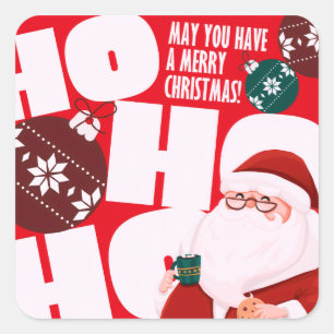 Ho ho ho square sticker