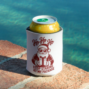 Ho Ho Ho Stop Staring At My Package Snarky Xmas Can Cooler