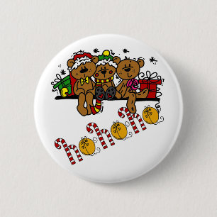 Ho Ho Ho Teddy Bears 6 Cm Round Badge