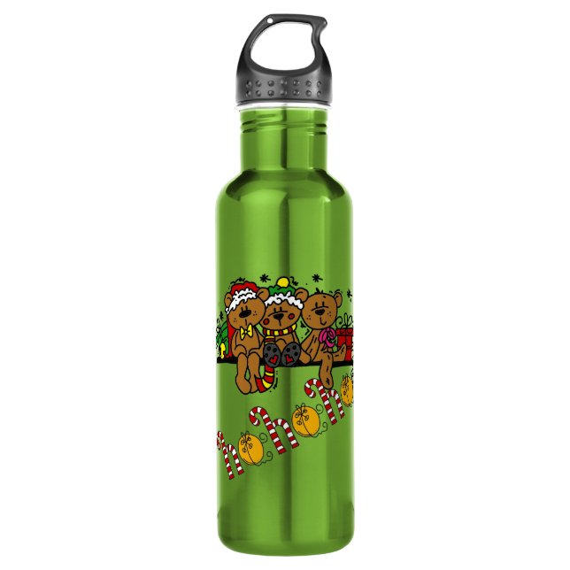 Ho Ho Ho Teddy Bears 710 Ml Water Bottle (Front)