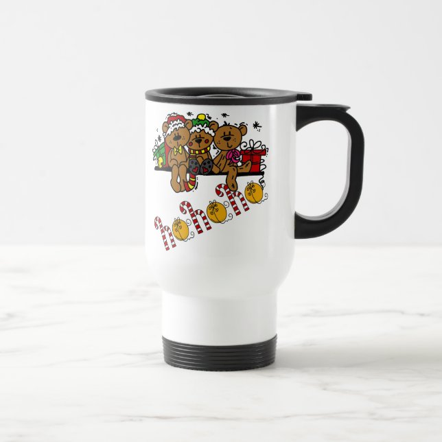 Ho Ho Ho Teddy Bears Travel Mug (Right)