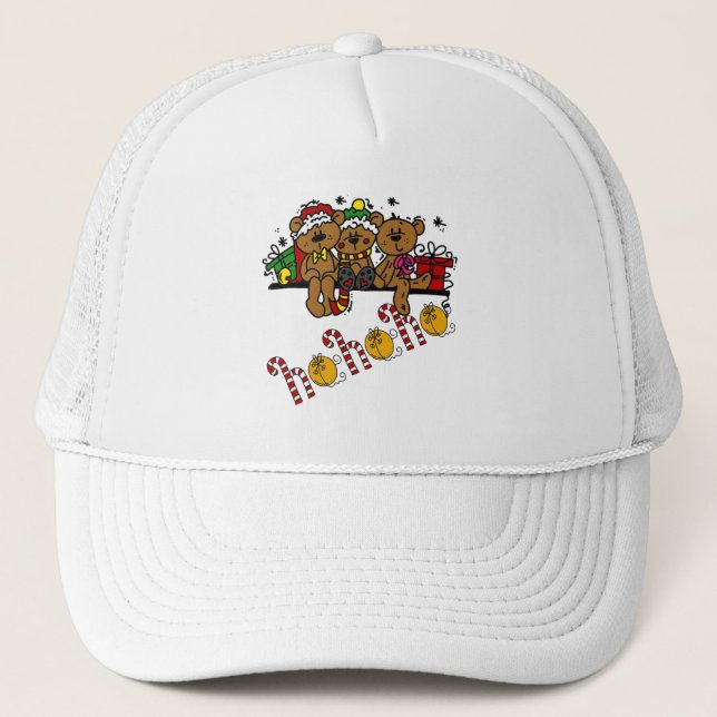 Ho Ho Ho Teddy Bears Trucker Hat (Front)
