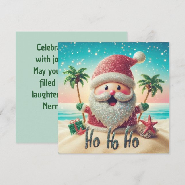 Ho Ho Ho Tropical Santa Card (Front/Back)