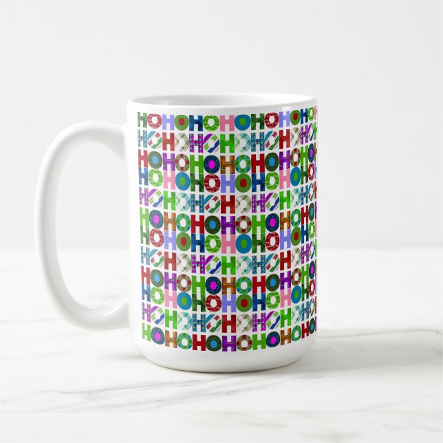 HO HO HO Typography Pattern Coffee Mug (Left)