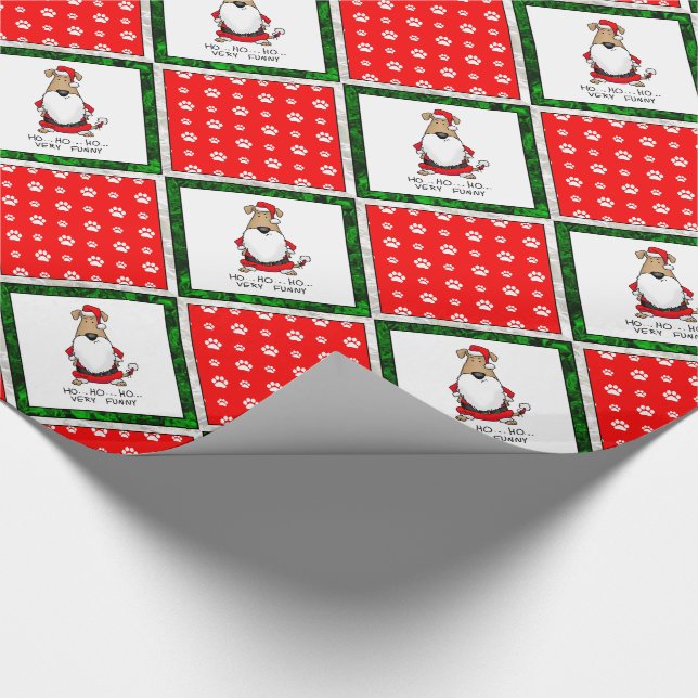 HO HO HO Very Funny Santa Costume Sarcastic Dog Wrapping Paper (Corner)