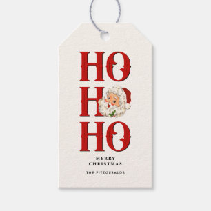 Ho Ho Ho Vintage Santa Holiday Gift Tags