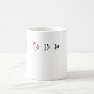 Ho Ho Ho wearing a red santa hat Coffee Mug
