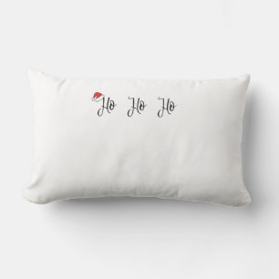 Ho Ho Ho wearing a red santa hat Lumbar Cushion