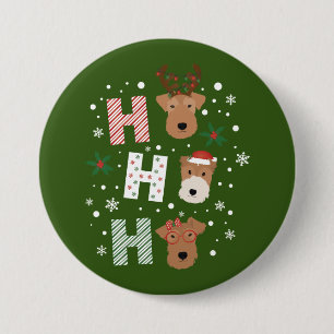 Ho Ho Ho Welsh Terrier Merry Christmas 7.5 Cm Round Badge