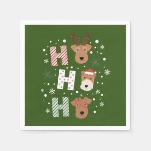 Ho Ho Ho Welsh Terrier Merry Christmas Napkin