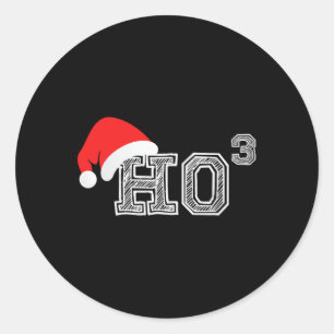 Ho Ho Ho X 3 Third Power - Funny Christmas Holiday Classic Round Sticker