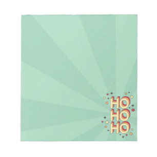 Ho ho ho xmas seasonal stars retro design notepad