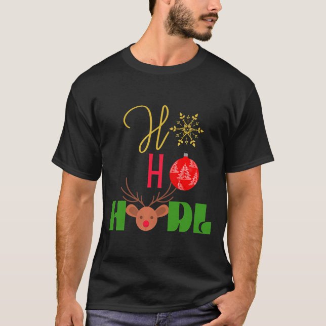 HO HO HODL Funny Christmas Cryptocurrency Design  T-Shirt (Front)
