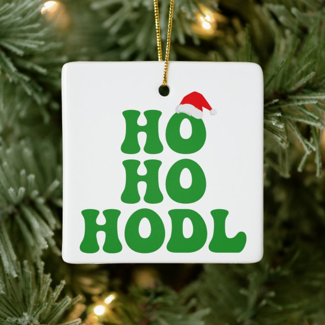 Ho Ho HODL – Funny Crypto Santa Christmas Humour   Ceramic Ornament (Tree)