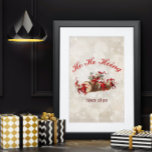 Ho Ho Hoing since 1890 vintage Christmas Greeting Poster<br><div class="desc">Ho Ho Hoing since 1890 Christmas Greeting is a cute and funny vintage retro design with some christmas gnomes riding on a log.</div>