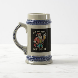 Ho Ho Hold My Bear Santa Sunglasses Christmas Beer Stein
