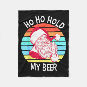 Ho Ho Hold My Beer Christmas In July Shirt _ Xmas Fleece Blanket