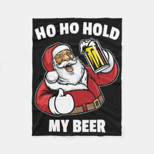 Ho Ho Hold My Beer Shirt Santa Christmas In July Fleece Blanket