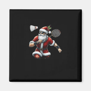 Ho Ho Hold My Shuttle_ Santa Badminton Cute Xmas S Magnet