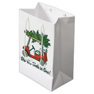 Ho Ho Hole In One Christmas Santa Golf Golfing Medium Gift Bag