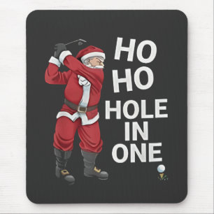 Ho Ho Hole in One Funny Golfing Xmas Christmas Mouse Pad