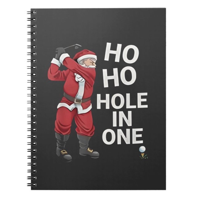Ho Ho Hole in One Funny Golfing Xmas Christmas  Notebook (Front)