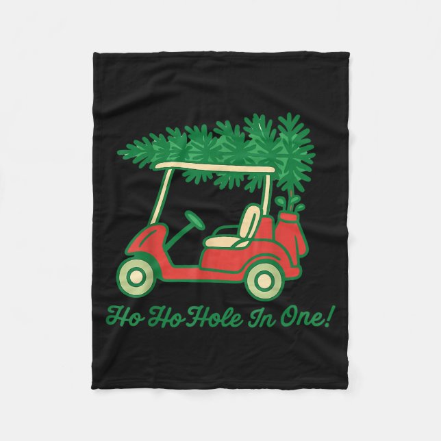 Ho Ho Hole In One Santa Golf Christmas Holiday Gol Fleece Blanket (Front)