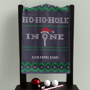 Ho Ho Hole in One Ugly Christmas Golf Towel
