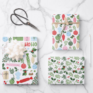 Ho Ho Holly Wrapping Paper Sheets
