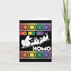 Ho Ho Homo Gay Ugly Xmas Sweater Funny Lgbt Christ Card