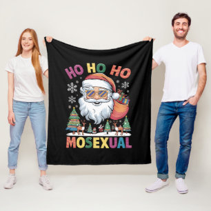 Ho Ho Homosexual Christmas Santa Holiday Gay Pride Fleece Blanket