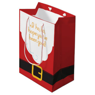 Ho Ho Hope You've Been Good - Cranberry Red Medium Gift Bag