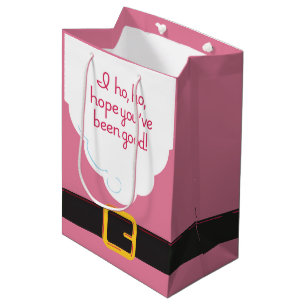 Ho Ho Hope You've Been Good - Peppermint Pink Medium Gift Bag