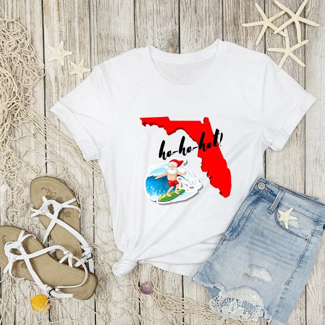 ho-ho-hot! Merry Florida Christmas Surfing Santa T-Shirt (Creator Uploaded)