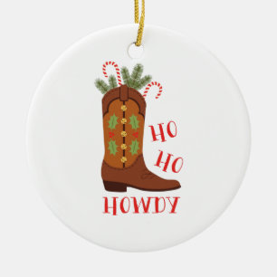 Ho Ho Howdy Ceramic Tree Decoration