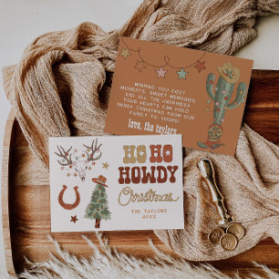 Ho Ho Howdy Cowboy Christmas Family Christmas Card