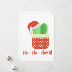 Ho-Ho-Hoya Cute Christmas Santa Hoya Plant  Holiday Card