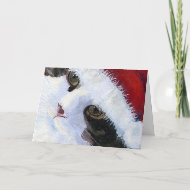 HO HO Kitty Cat Holiday Card (Front)