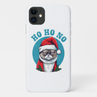 Ho ho no - funny grumpy santa cat