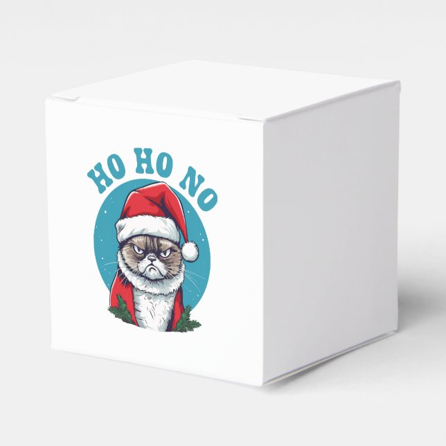 Ho ho no - funny grumpy santa cat favour box (Front Side)