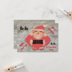 Ho Ho Santa Ivory Glitter Invitation