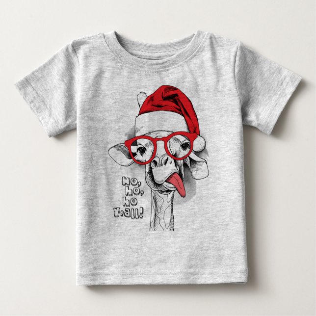Ho Ho Y’all Giraffe  Baby T-Shirt (Front)